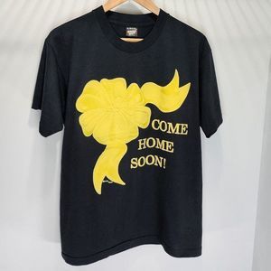 Come Home Soon Yellow Ribbon Vintage Shirt‎ Single Stitch USA Stars Best Size XL